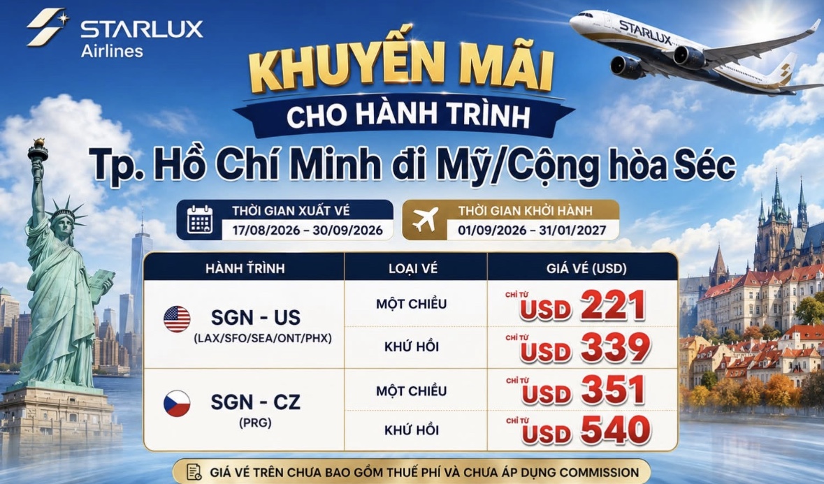 Sale trục bay Mỹ và Séc của Starlux